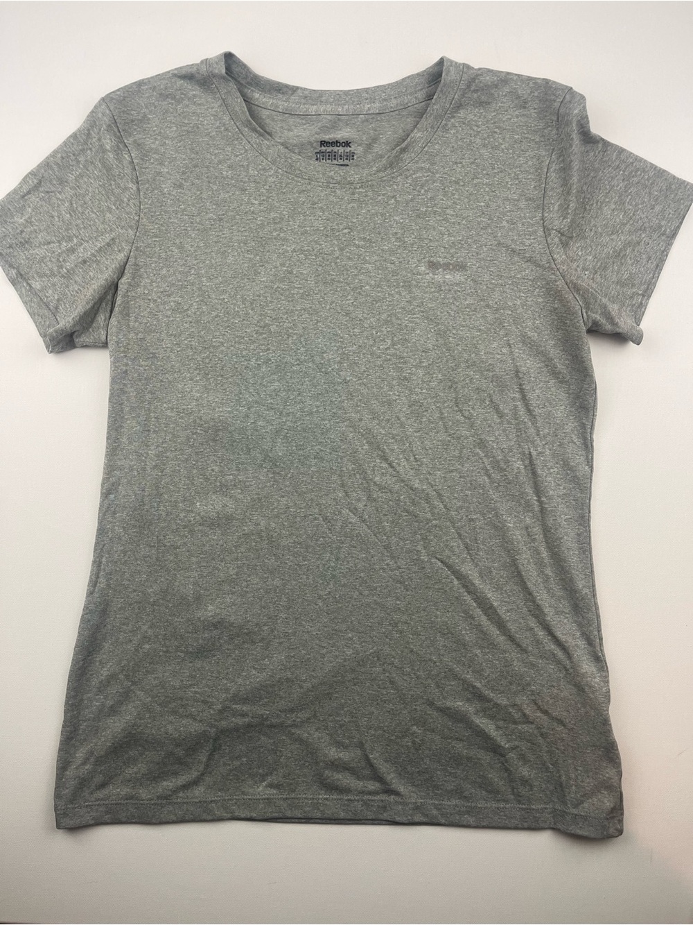 Reebok Women's Heather Gray Short Sleeve Crew Tee,medium